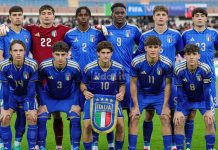 U19: Italia-Slovacchia 3-0, le pagelle degli azzurrini L'undici di partenza dell'Italia U19 che ha battuto la Slovacchia a Cosenza (foto Francesco Farina)