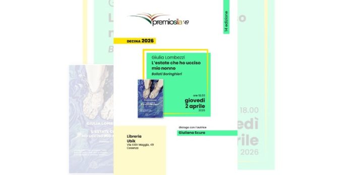 Premio Sila 2026 Giulia Lombezzi presenta “L’estate che ho ucciso mio nonno”