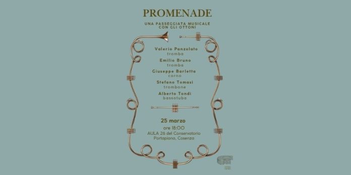 Promenade, il concerto con il quintetto di ottoni il prossimo 25 marzo a Cosenza