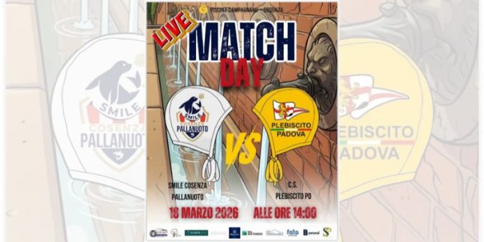Smile Cosenza Pallanuoto mercoledì 18 marzo big match contro Plebiscito Padova