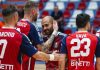 Futsal, la Pirossigeno Cosenza si gioca tutto. Miracolo playout ancora possibile Canal festeggiato dopo il gol in extremis (foto Michele De Marco)