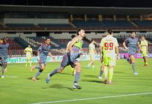 Mazzocchi esulta dopo il gol (foto Michele De Marco)