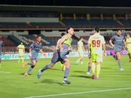 Cosenza vittorioso di misura sul Trapani: Mazzocchi firma l’1-0 e i lupi ora sono quarti Mazzocchi esulta dopo il gol (foto Michele De Marco)