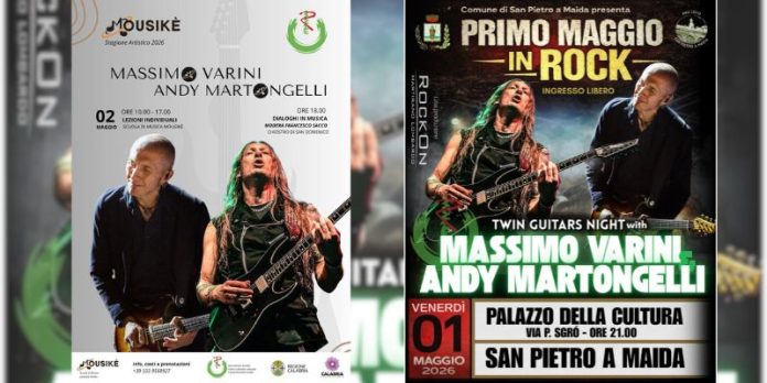 Primo Maggio In Rock a San Pietro A Maida arriva la “Twin Guitars Night” con Massimo Varini & Andy Martongelli