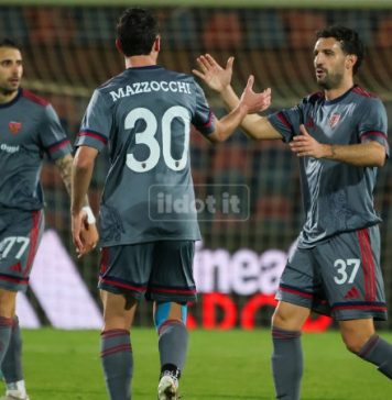 Cosenza-Trapani 1-0, le pagelle dei lupi. Torna Mazzocchi ed è il match-winner Simone Mazzocchi, suo il gol decisivo in Cosenza-Trapani (foto Michele De Marco)