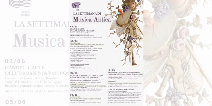 Al via la Settimana di Musica Antica del Conservatorio di Cosenza
