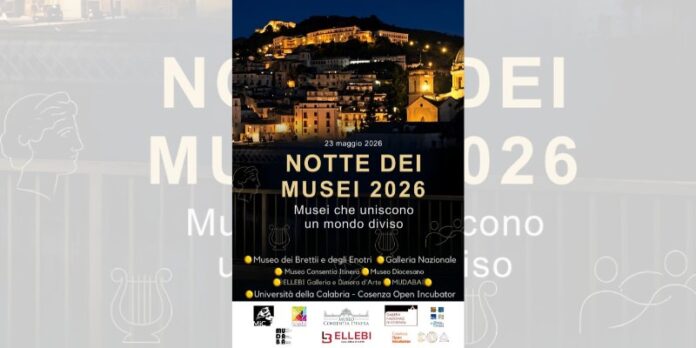 Cosenza aderisce alla Notte europea dei Musei in programma sabato 23 maggio Cosenza aderisce alla Notte europea dei Musei in programma sabato 23 maggio