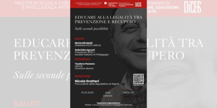 Educare alla legalità come fondamento democratico all'Unical un seminario con Nicola Gratteri