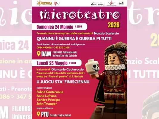 Microteatro 2026 in programma il 24 e 25 maggio all’Unical
