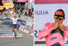 Giro d’Italia: a Narváez la tappa, a Ciccone la maglia rosa in una giornata memorabile per Cosenza Narvaez vince la tappa di Cosenza, Ciccone nuova maglia rosa (foto Francesco Farina)