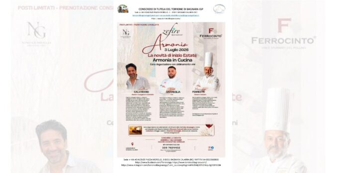 Armonia in Cucina a Bagnara Calabra la grande cena del Consorzio di tutela del Torrone di Bagnara IGP
