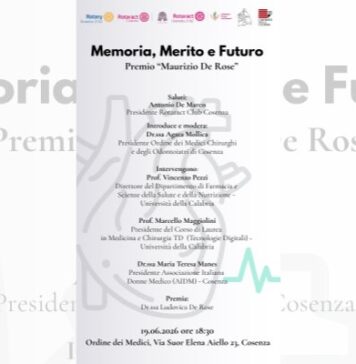 “Memoria, Merito e Futuro – Premio Maurizio De Rose”, il 19 giugno l’evento di Rotaract Cosenza