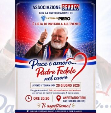 Sport e solidarietà nel ricordo di Padre Fedele: l’evento sabato 20 giugno a Castrolibero