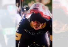 Ciclismo, Tour de France: cronosquadra al team Visma-Lease a Bike. Vingegaard in giallo Ciclismo, Tour de France cronosquadra al team Visma-Lease a Bike. Vingegaard in giallo