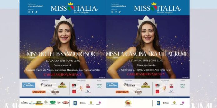 Miss Italia Calabria 2026 scalda i motori il tour approda a Corigliano-Rossano e Cassano allo Ionio
